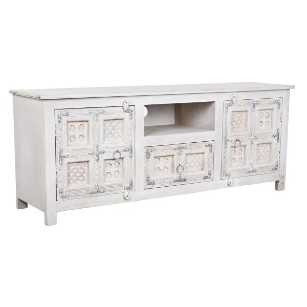 TV mēbeles DKD Home Decor Balts Koks Mango koks 151 x 40 x 60 cm