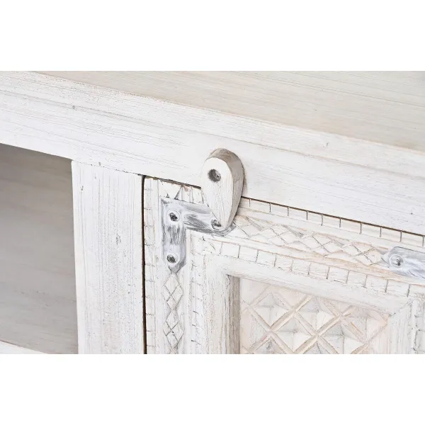 TV mēbeles DKD Home Decor Balts Koks Mango koks 151 x 40 x 60 cm