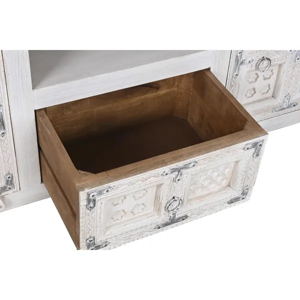 Televizoriaus baldai DKD Home Decor Balta Medžio Mango mediena 151 x 40 x 60 cm