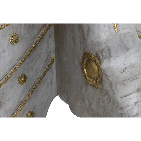 Мебель для прихожей DKD Home Decor Белый Серый Позолоченный 80 x 30 x 96 cm Слон