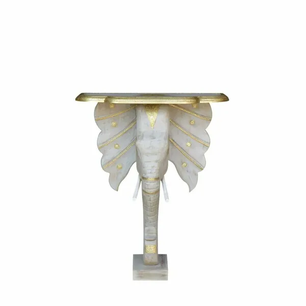 Мебель для прихожей DKD Home Decor Белый Серый Позолоченный 80 x 30 x 96 cm Слон