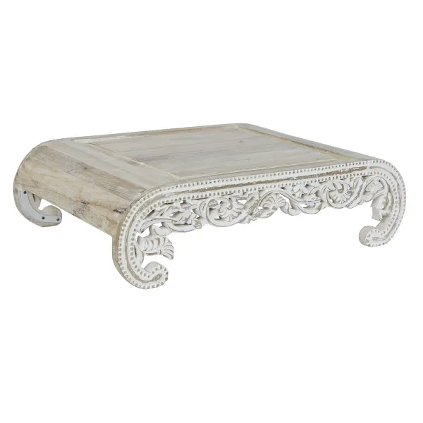 Šoninis staliukas DKD Home Decor Balta Mango mediena 89 x 63,5 x 25,4 cm