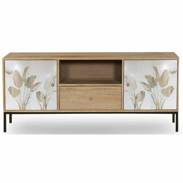 Televizoriaus baldai DKD Home Decor Metalinis Mango mediena (140 x 40 x 50 cm)