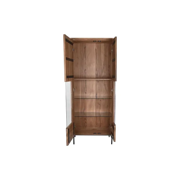 Дисплей-стенд DKD Home Decor 80 x 40 x 197 cm Стеклянный Алюминий древесина акации