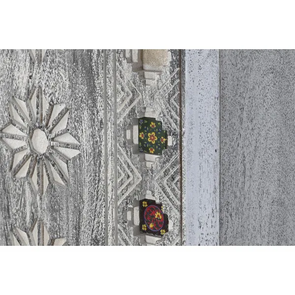 Skapītis DKD Home Decor Pelēks Balts Mango koks (90 x 38 x 150 cm)