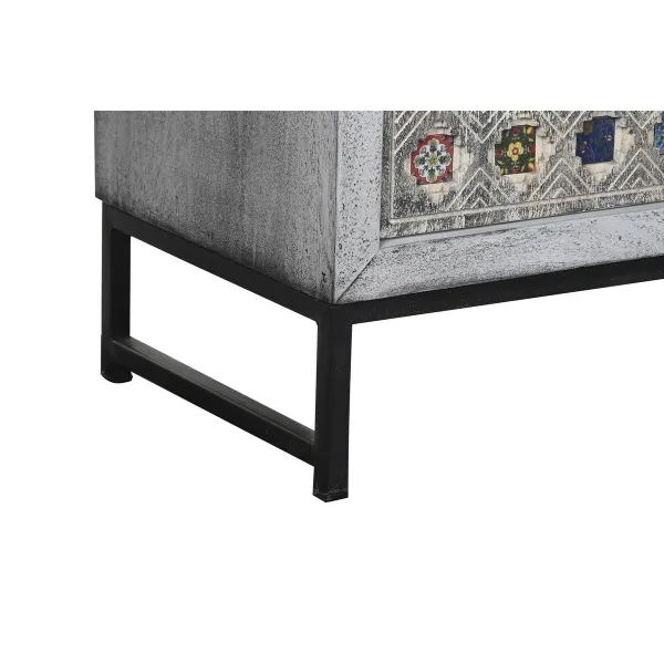Kaappi DKD Home Decor Harmaa Valkoinen Mangopuu (90 x 38 x 150 cm)