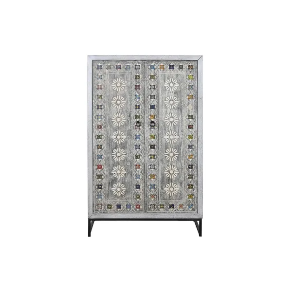 Spintelė DKD Home Decor Pilka Balta Mango mediena (90 x 38 x 150 cm)