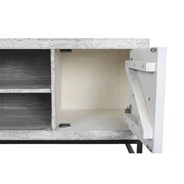Televizoriaus baldai DKD Home Decor Balta Rusvai gelsva Pilka Spalvotas Keramikinis Mango mediena 130 x 40 x 56 cm