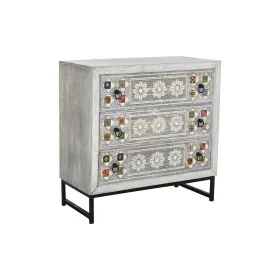 Lipasto DKD Home Decor Keraminen Harmaa Valkoinen Mangopuu (80 x 38 x 80 cm)