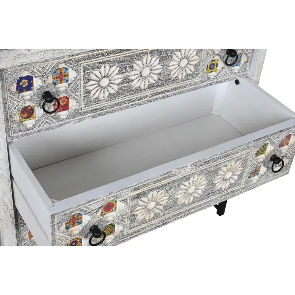 Komoda DKD Home Decor Keramikinis Pilka Balta Mango mediena (80 x 38 x 80 cm)