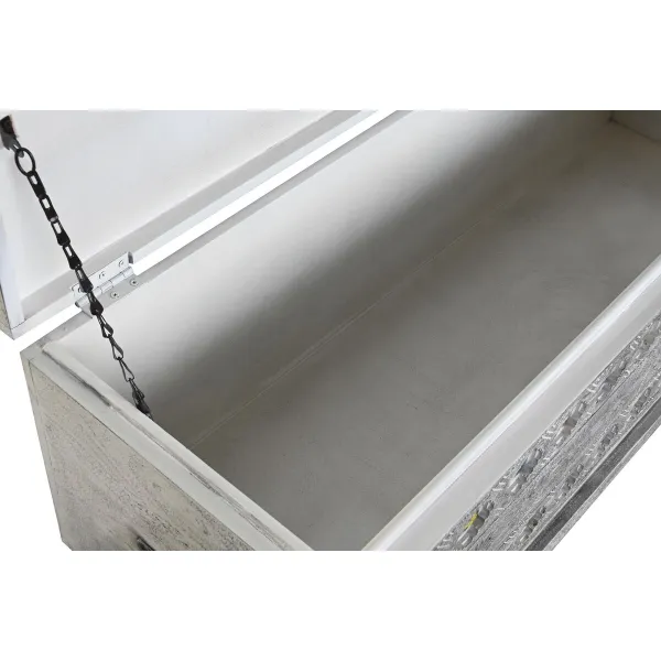 Pūra lāde DKD Home Decor Keramika Pelēks Balts Mango koks (116 x 40 x 50 cm)