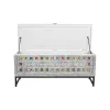 Dėžė DKD Home Decor Keramikinis Pilka Balta Mango mediena (116 x 40 x 50 cm)