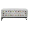 Arkku DKD Home Decor Keraminen Harmaa Valkoinen Mangopuu (116 x 40 x 50 cm)