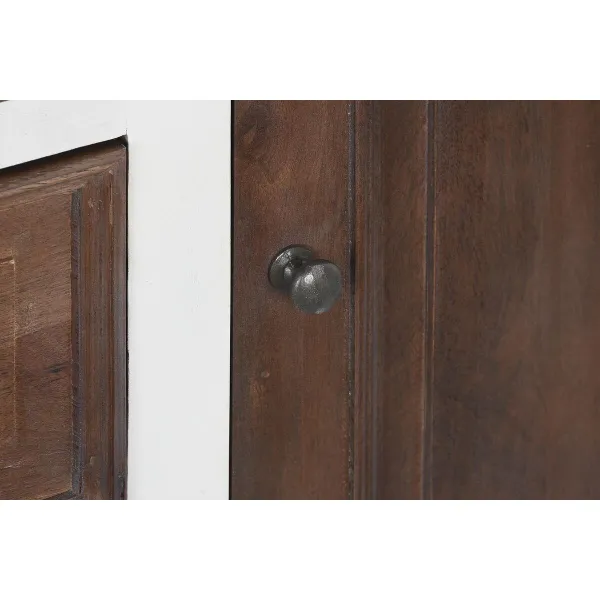Sivupöytä DKD Home Decor Valkoinen Tummanruskea Mangopuu 180 x 46 x 83 cm
