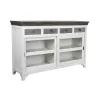 Sivupöytä DKD Home Decor Valkoinen Harmaa Tummanruskea Kristalli Mangopuu 165 x 45,7 x 105,4 cm