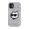 Karl Lagerfeld NFT Glitter Choupette Patch - Case for iPhone 11 (Silver)