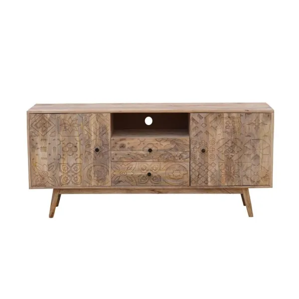 TV-kalusteet DKD Home Decor Monivärinen Luonnollinen Mangopuu 155 x 40 x 70 cm