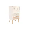 Тумба с ящиками DKD Home Decor Ель Натуральный Хлопок Белый (48 x 35 x 89 cm)