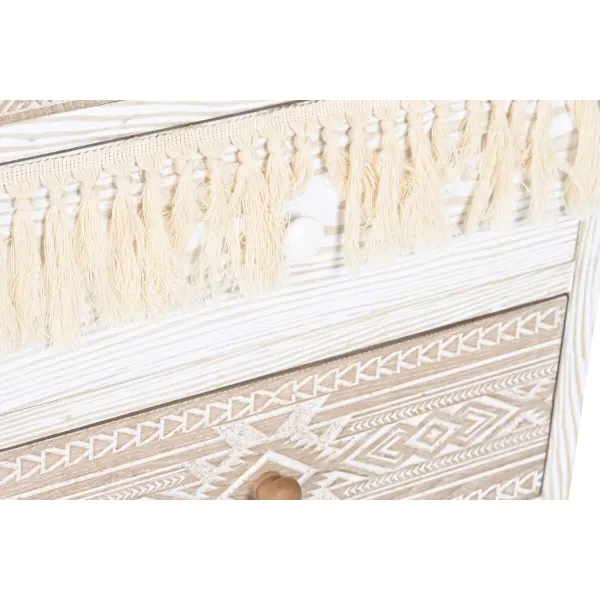 Тумба с ящиками DKD Home Decor Ель Натуральный Хлопок Белый (48 x 35 x 89 cm)