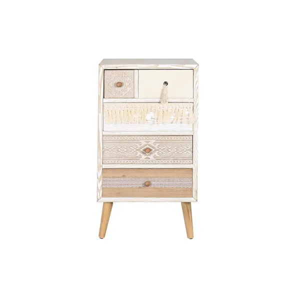 Komoda DKD Home Decor Eglė Natūralus Medvilnė Balta (48 x 35 x 89 cm)