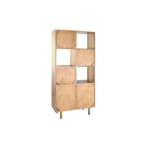 Полка DKD Home Decor Позолоченный Натуральный Древесина манго 90 x 40 x 180 cm