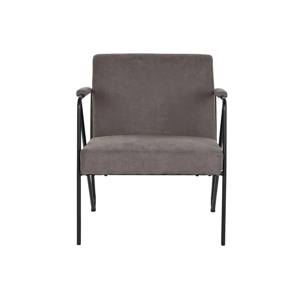 Кресло DKD Home Decor Серый Металл полиэстер (64 x 69,5 x 76 cm)