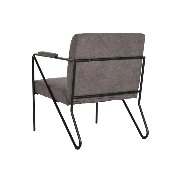 atzveltnes krēsls DKD Home Decor Pelēks Metāls Poliesters (64 x 69,5 x 76 cm)