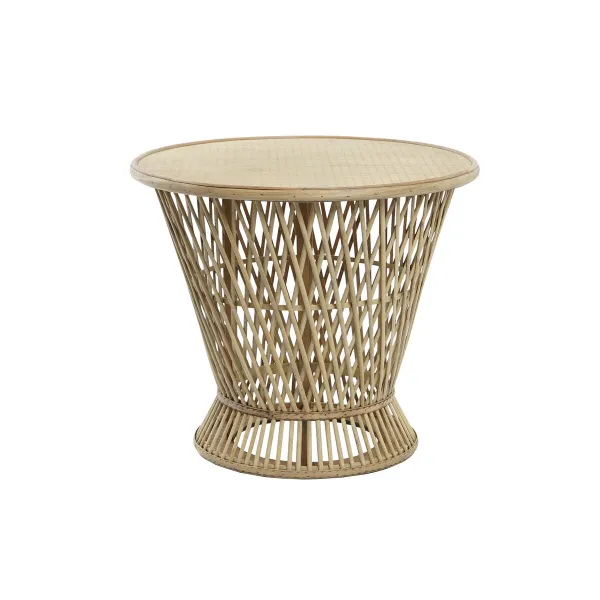 Mazs galdiņš DKD Home Decor Gaiši brūns Bambuss 60 x 60 x 52 cm