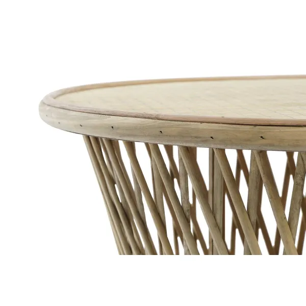 Mazs galdiņš DKD Home Decor Gaiši brūns Bambuss 60 x 60 x 52 cm