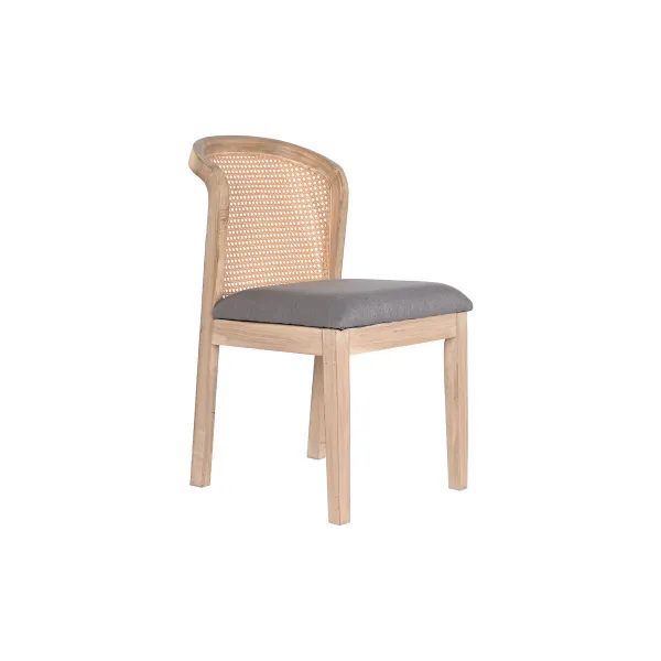 Ruokatuoli DKD Home Decor Kuusi Polyesteri Tumman harmaa (46 x 61 x 86 cm)