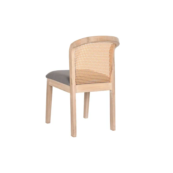 Ruokatuoli DKD Home Decor Kuusi Polyesteri Tumman harmaa (46 x 61 x 86 cm)