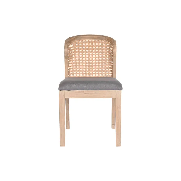 Ruokatuoli DKD Home Decor Kuusi Polyesteri Tumman harmaa (46 x 61 x 86 cm)