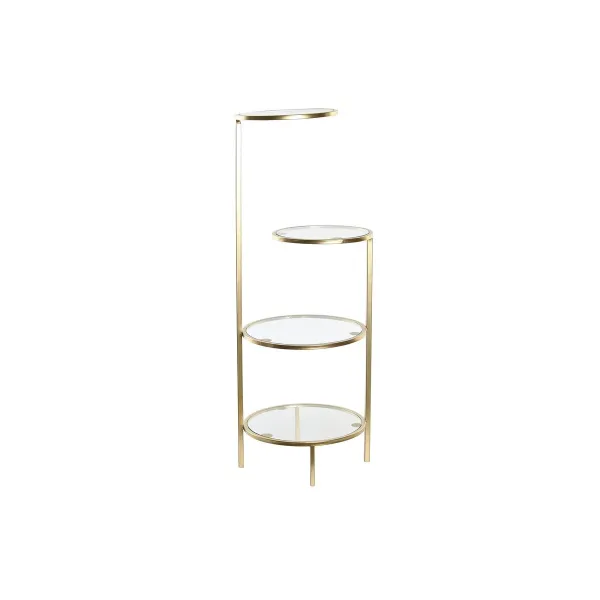 Полки DKD Home Decor 32,5 x 30 x 86 cm Стеклянный Позолоченный Металл
