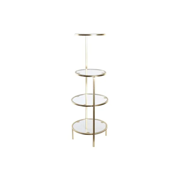 Полки DKD Home Decor 32,5 x 30 x 86 cm Стеклянный Позолоченный Металл