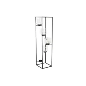 Подсвечник DKD Home Decor Стеклянный Чёрный Прозрачный 18 x 18 x 76 cm Железо