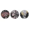 Seinäkello DKD Home Decor Musta Monivärinen Gėlės Moderni Puu MDF (34 x 4 x 34 cm) (3 osaa)