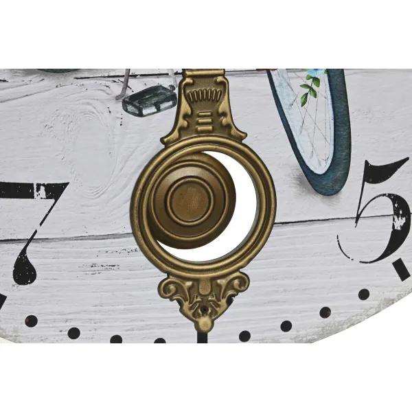 Seinäkello DKD Home Decor Polkupyörä Metalli Monivärinen Puu MDF (2 osaa) (58 x 4 x 58 cm)