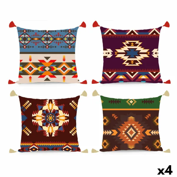 Подушка DKD Home Decor полиэстер Разноцветный Ikat (45 x 10 x 45 cm) (4 штук)