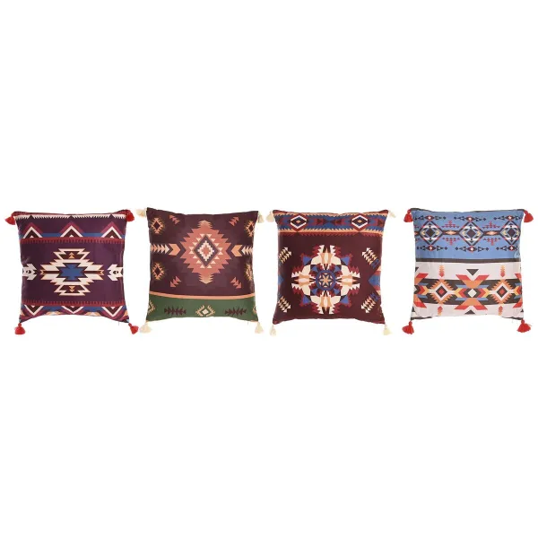 Подушка DKD Home Decor полиэстер Разноцветный Ikat (45 x 10 x 45 cm) (4 штук)