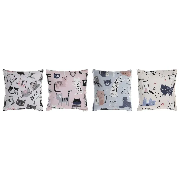 Pagalvėlė DKD Home Decor Poliesteris Spalvotas Mikro audinys Kačių (40 x 10 x 40 cm) (4 vnt.)