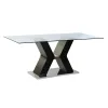 Valgomojo stalas DKD Home Decor Juoda Medžio Grūdintas stiklas Medžio MDF 180 x 90 x 76 cm