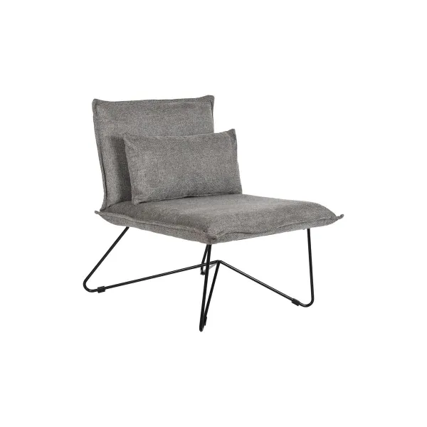 Nojatuoli DKD Home Decor 66 x 78 x 75 cm Musta Harmaa Metalli