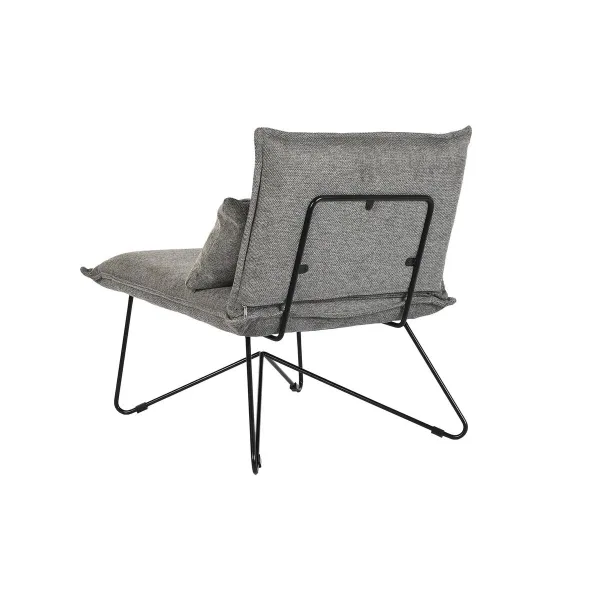 atzveltnes krēsls DKD Home Decor 66 x 78 x 75 cm Melns Pelēks Metāls