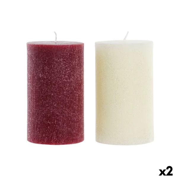 Вуаль DKD Home Decor Белый Красный Рождество 9 x 9 x 15 cm (2 штук)