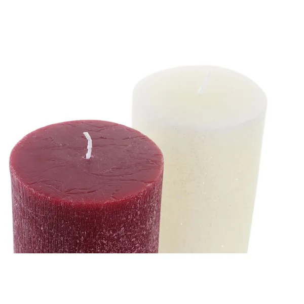 Вуаль DKD Home Decor Белый Красный Рождество 9 x 9 x 15 cm (2 штук)