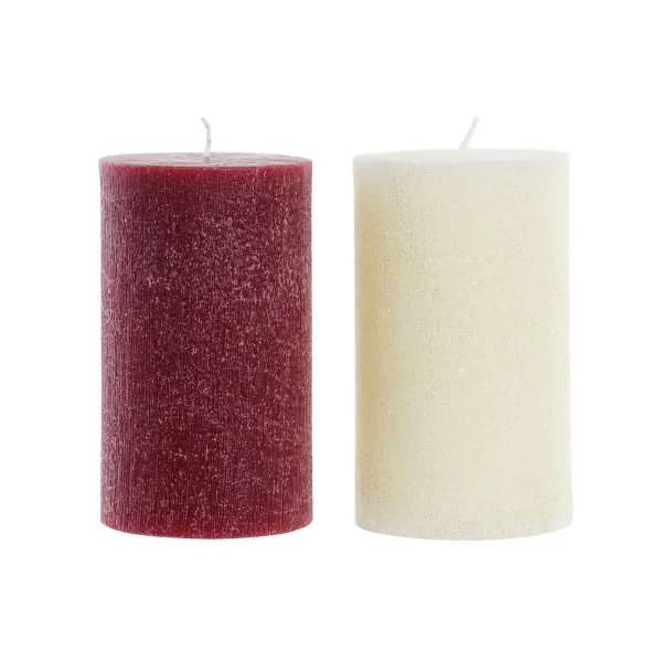Вуаль DKD Home Decor Белый Красный Рождество 9 x 9 x 15 cm (2 штук)
