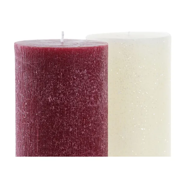 Вуаль DKD Home Decor Белый Красный Рождество 9 x 9 x 15 cm (2 штук)