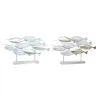 Dekoratyvinė figūrėlė DKD Home Decor 65,4 x 9 x 39,5 cm Sidabras Mėlyna Auksinis Spiralės Viduržemio (2 vnt.)
