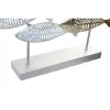 Dekoratyvinė figūrėlė DKD Home Decor 65,4 x 9 x 39,5 cm Sidabras Mėlyna Auksinis Spiralės Viduržemio (2 vnt.)
