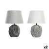 Galda lampa DKD Home Decor Melns Drāna Poliesters Zaļš Keramika 220 V 50 W (24 x 24 x 34 cm) (2 gb.)